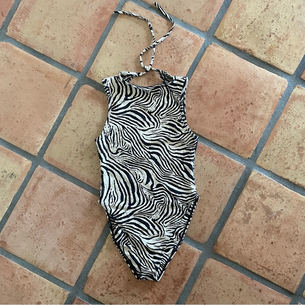 Zebra Print One-Piece Swimsuit